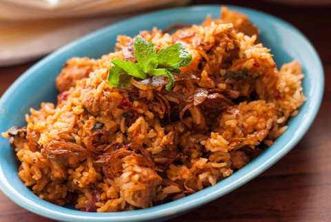 Andhra style végétarien biryani avec recette de morceaux de soja Recette Indienne Traditionnelle