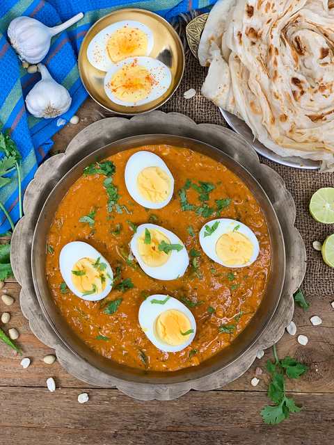 Anne Ka Salan Recette – Tangy Egg Masala à la sauce aux arachides Recette Indienne Traditionnelle