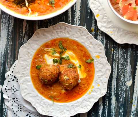 Aucun oignon Pas de chou à l’ail Kofta Curry Recette Recette Indienne Traditionnelle