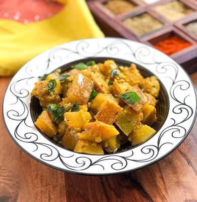 Bhoplya Cha Bharit Recette - Pumpkin Maharashtrien Sabzi Recette Indienne Traditionnelle