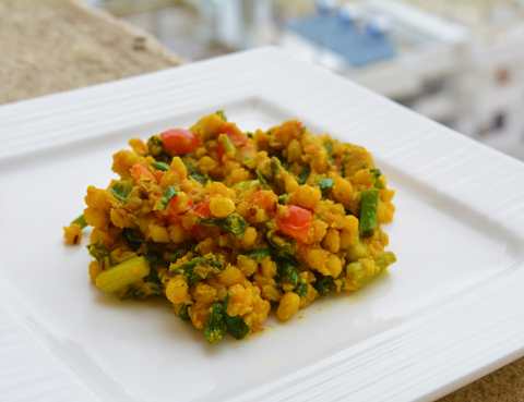 Boondi et printemps greens Greens Recette Sabzi Recette Indienne Traditionnelle