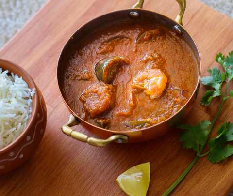 Brinjal Crawns Masala Curry Recette – Baingan Crewawe Masala Recette Indienne Traditionnelle