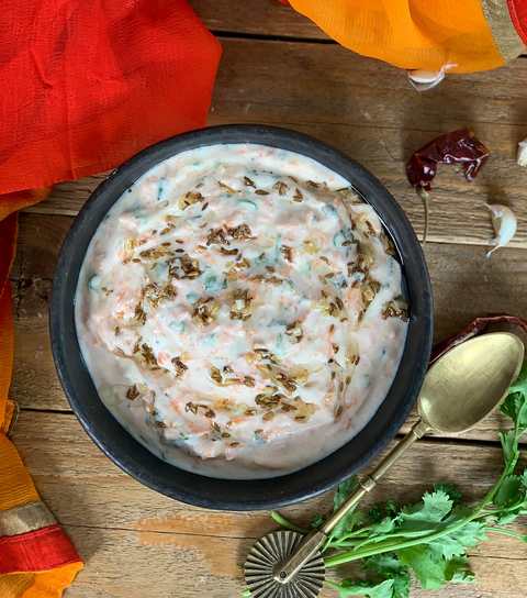 CAROT TADKA RAITA Recette - Croche râpée croustillante au yaourt Recette Indienne Traditionnelle