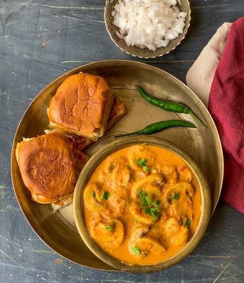 Champignon Caldine Recette | Curry Vegetario Goan Champignon Recette Indienne Traditionnelle