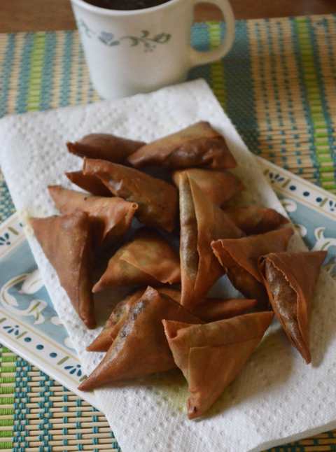 Champignon, fromage et recette Samosa Chunk Soy Recette Indienne Traditionnelle