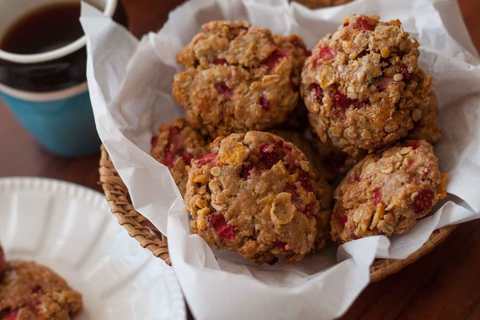 Chewy Fraise Muesli Ots Recette Cookie Recette Indienne Traditionnelle