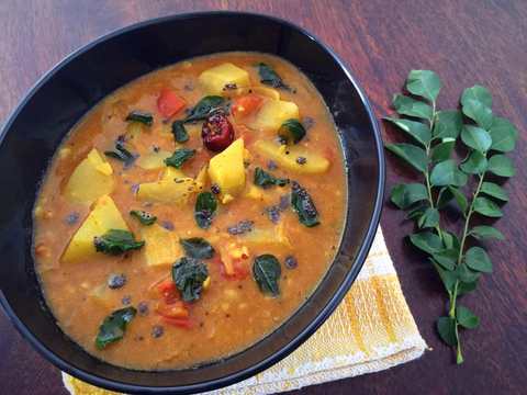 Chow Chow Sambar Recette (Squash Chayote Sambar) Recette Indienne Traditionnelle