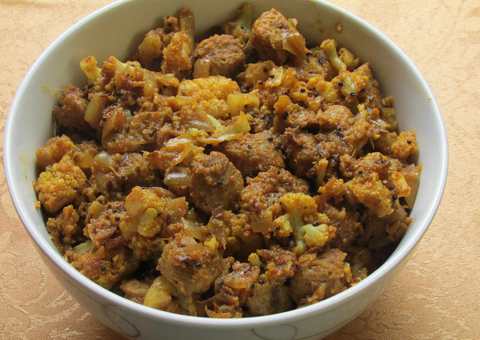 Chunflower et soja Chunks Recette Sabzi Recette Indienne Traditionnelle