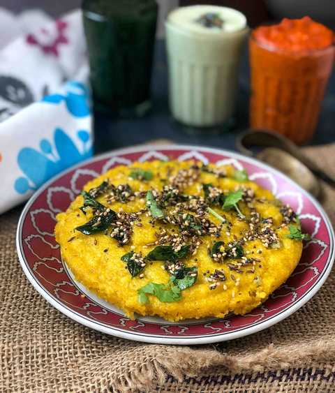 Citrouille rôtie Rava Dhokla Recette – Sooji Dhokla Recette Indienne Traditionnelle