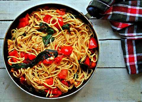 Épinards recette de spaghetti au citron Recette Indienne Traditionnelle