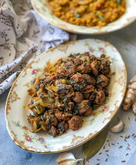 Fenugreck & Soa Chunks Recette de légumes à sec Recette Indienne Traditionnelle