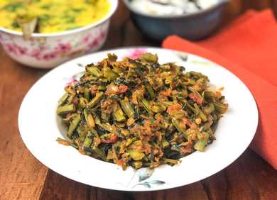 Gawar Pods Fenugrec Recette de légumes – Grenades de grappes Fenugrece végétale Recette Indienne Traditionnelle