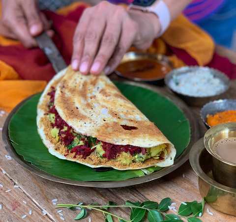 Kanchipuram Masala Dosa Recette avec la pâte à dos de soja Recette Indienne Traditionnelle