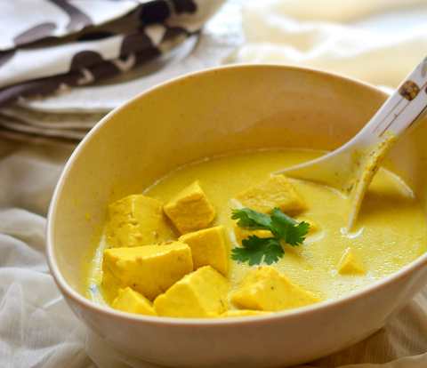 Kashmiri Style Chaman Recipe-Qaliya Cottage Cheese Curry Recette Indienne Traditionnelle