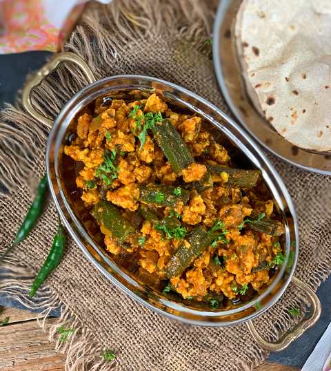Keema Bhindi Masala Recette – Curry de viande et de viande hachée Recette Indienne Traditionnelle