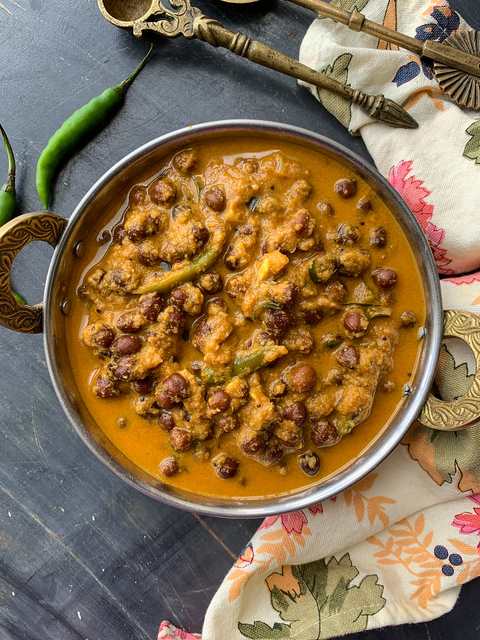 Kerala Kadala Curry Recette – pois chiches épicées dans le curry de noix de coco Recette Indienne Traditionnelle