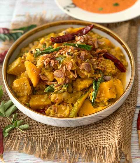 Kerala Pumpkin Black Eyed Heights Recette d’erissery Recette Indienne Traditionnelle