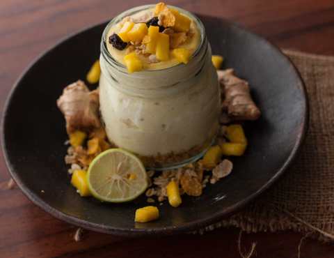 Mangue Greek Yogourt Cheesecake avec recette de muesli Recette Indienne Traditionnelle