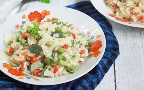 Mélanger la recette de risotto légumes Recette Indienne Traditionnelle