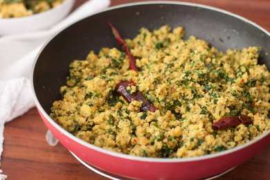 Menthya Matvadi Palya Recette - Madhwa Brahmin Style Méthi-Chana Dal Sabzi Recette Indienne Traditionnelle