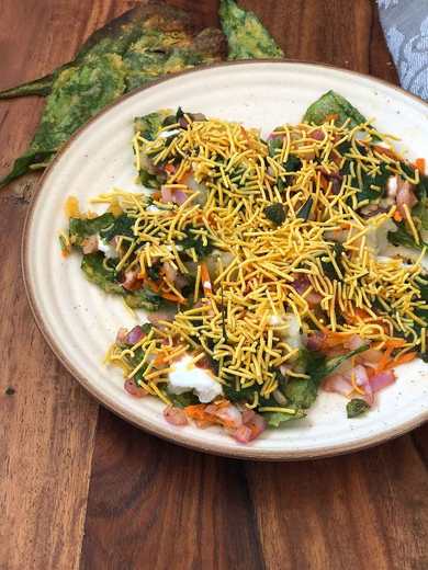 Palak Patta Chaat Recette-Delhi Style Spinach Leaf chaat Recette Indienne Traditionnelle