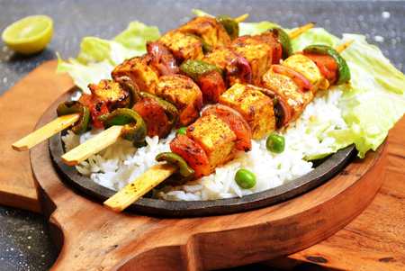 Paneer Shashlik Sizzler Recette Recette Indienne Traditionnelle