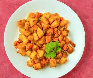 Pas d’oignon Pas d’ail Aloo Gajar Ki Sabzi Recette Recette Indienne Traditionnelle