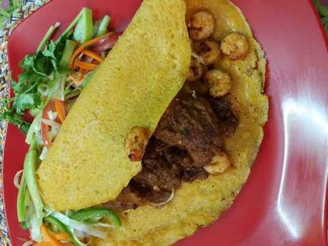 Poulet et crevettes Bánh XÈro Recette – Crêpe farcie envie d’amour Recette Indienne Traditionnelle