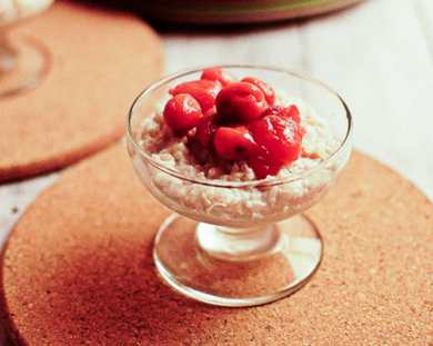 Pudding de riz à la cannelle avec recette Cerise Compote Recette Indienne Traditionnelle