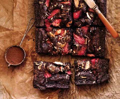 Recette de barres de brownie fraise Recette Indienne Traditionnelle