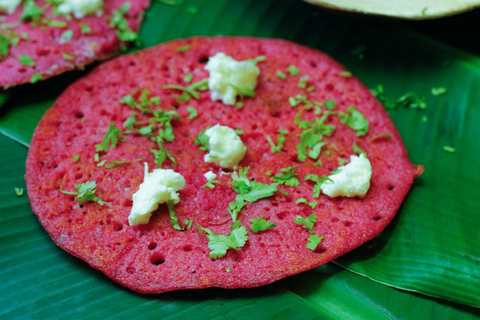 Recette de beetroot Loni Sponge Dosa Recette Indienne Traditionnelle