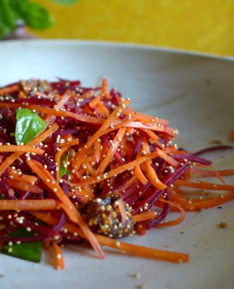 Recette de carotte de la salade d’amarante Recette Indienne Traditionnelle