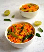 Recette de chou et de carotte Sambharo – Gujarati végétal remue frire Recette Indienne Traditionnelle