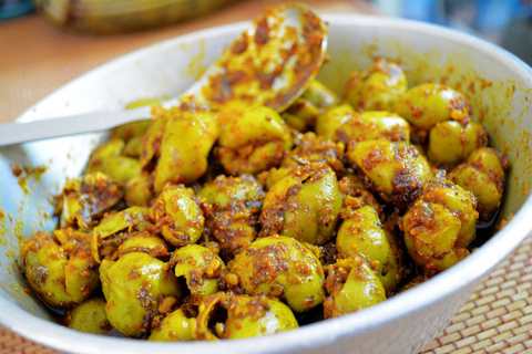 Recette de cornichon Rajasthani Gunday (cornichon à la chaux oiseaux) Recette Indienne Traditionnelle