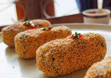 Recette de croquette Thyme de la pomme de terre amaranth saine Recette Indienne Traditionnelle