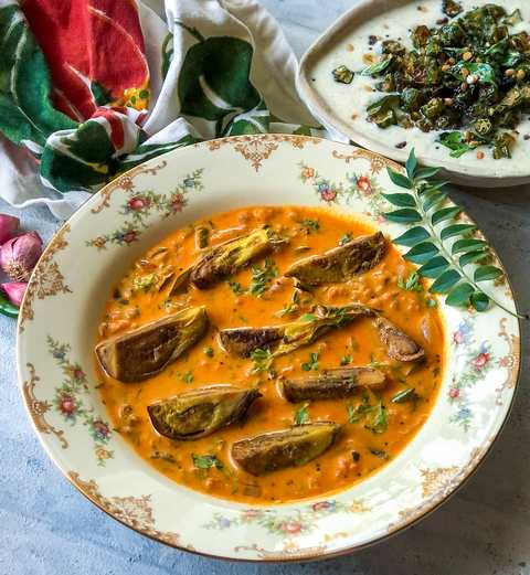 Recette de curry aubergine de style kerala Recette Indienne Traditionnelle