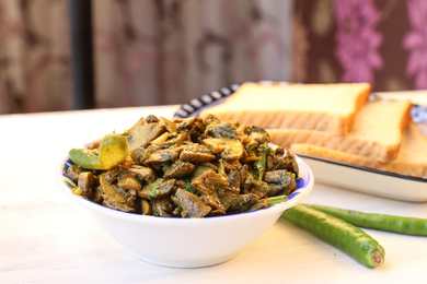 Recette de frire de champignon poivron Recette Indienne Traditionnelle