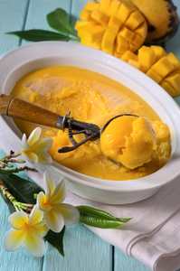 Recette de glace à la mangue et au lait de coco sans gluten Recette Indienne Traditionnelle