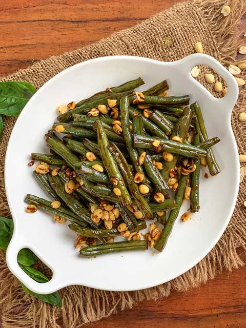 Recette de haricots verts doux et épicé de style asiatique Recette Indienne Traditionnelle