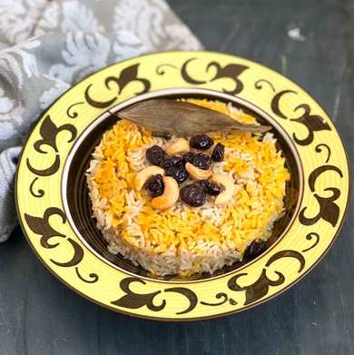 Recette iranienne berry Pulao avec oignon et canneberge caramélisé Recette Indienne Traditionnelle