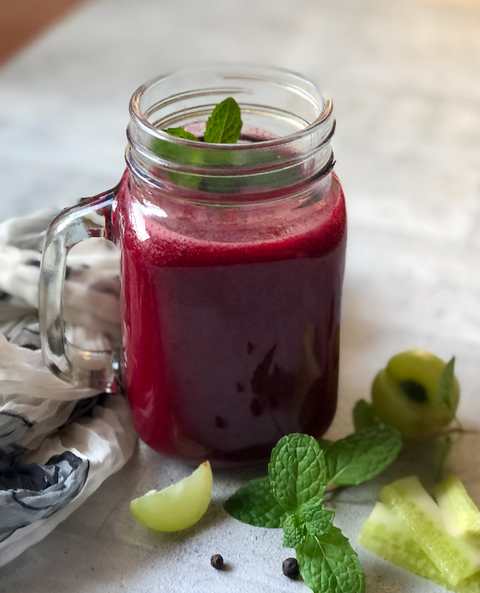 Recette de jus de beetroot, amla et pudina Recette Indienne Traditionnelle