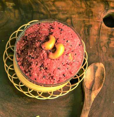 Recette Kesari de fruits de dragon rose (Sooji Halwa avec fruits de dragon) Recette Indienne Traditionnelle