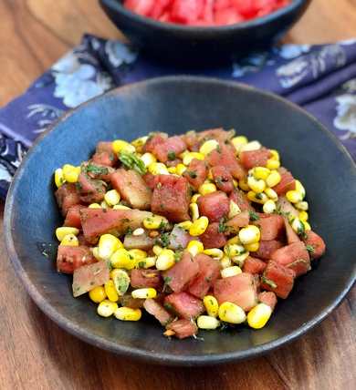 Recette de melon d’eau et de salade de maïs – une salade d’été rafraîchissante Recette Indienne Traditionnelle