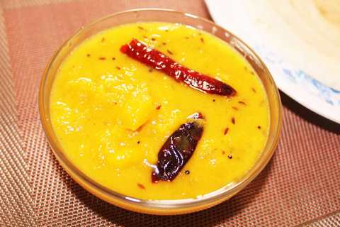 Recette mûr de mangue Pachadi – Recette de curry mûr de Mambazha Recette Indienne Traditionnelle