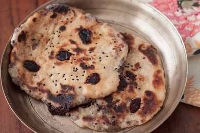 Recette Naan du blé entier de la canneberge Recette Indienne Traditionnelle