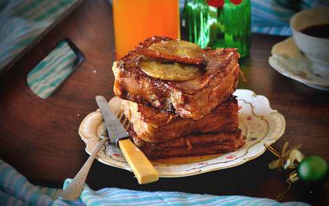 Recette de pain grillé français de pomme à cannelle Recette Indienne Traditionnelle