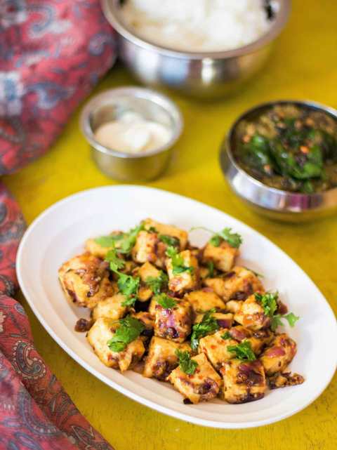 Recette de paneer Lahsuni – Paneer aromatisé à l’ail Recette Indienne Traditionnelle