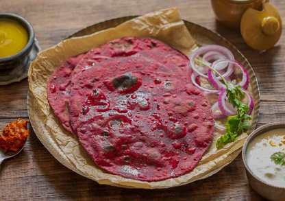 Recette de parathaot de beeTroot de blé de blé entier Recette Indienne Traditionnelle