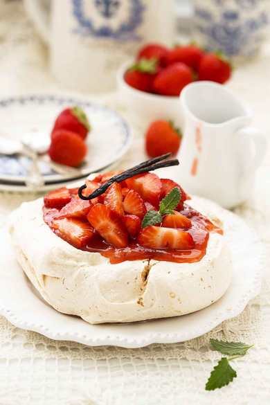 Recette de Pavlova avec des fraises Recette Indienne Traditionnelle