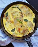 Recette de pommes de terre et de basilic Frittata Recette Indienne Traditionnelle